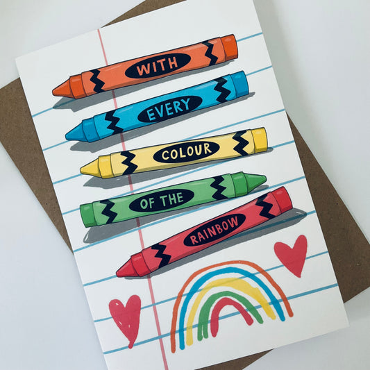 With Every Colour of the Rainbow Humour Card