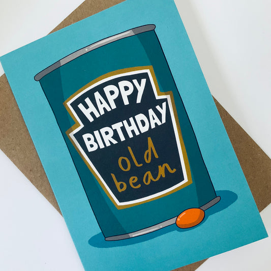 Old Bean Birthday Humour Card