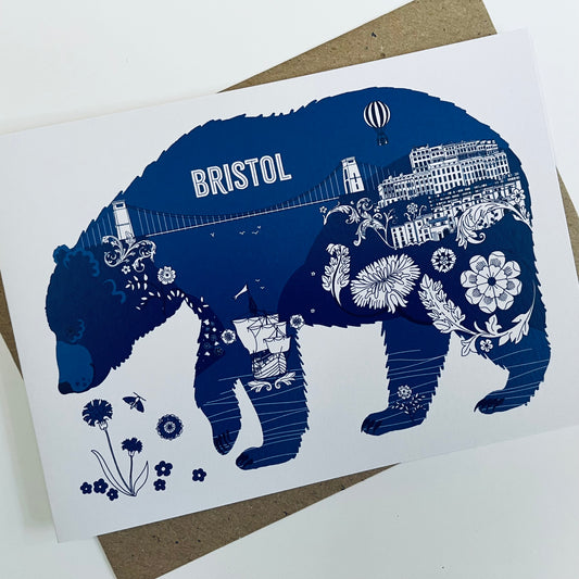Bristol Blue Bear Art Card