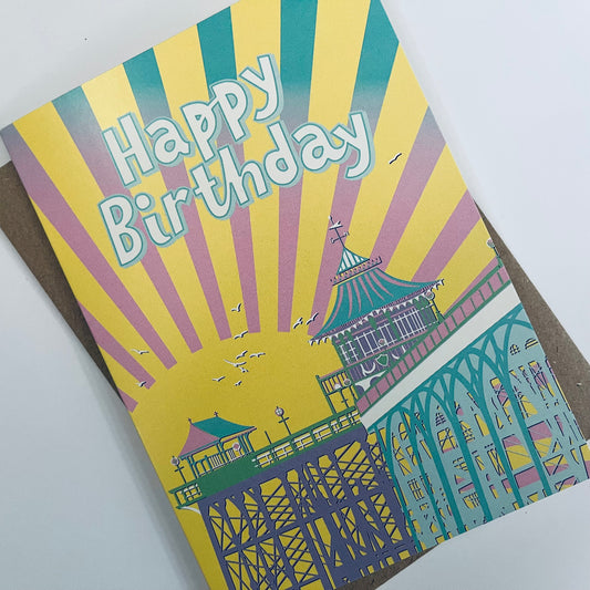 Clevedon Pier Birthday Card